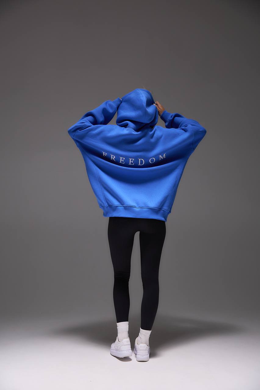 Sudadera con capucha OVERSIZED con bordado 3D "FREEDOM"