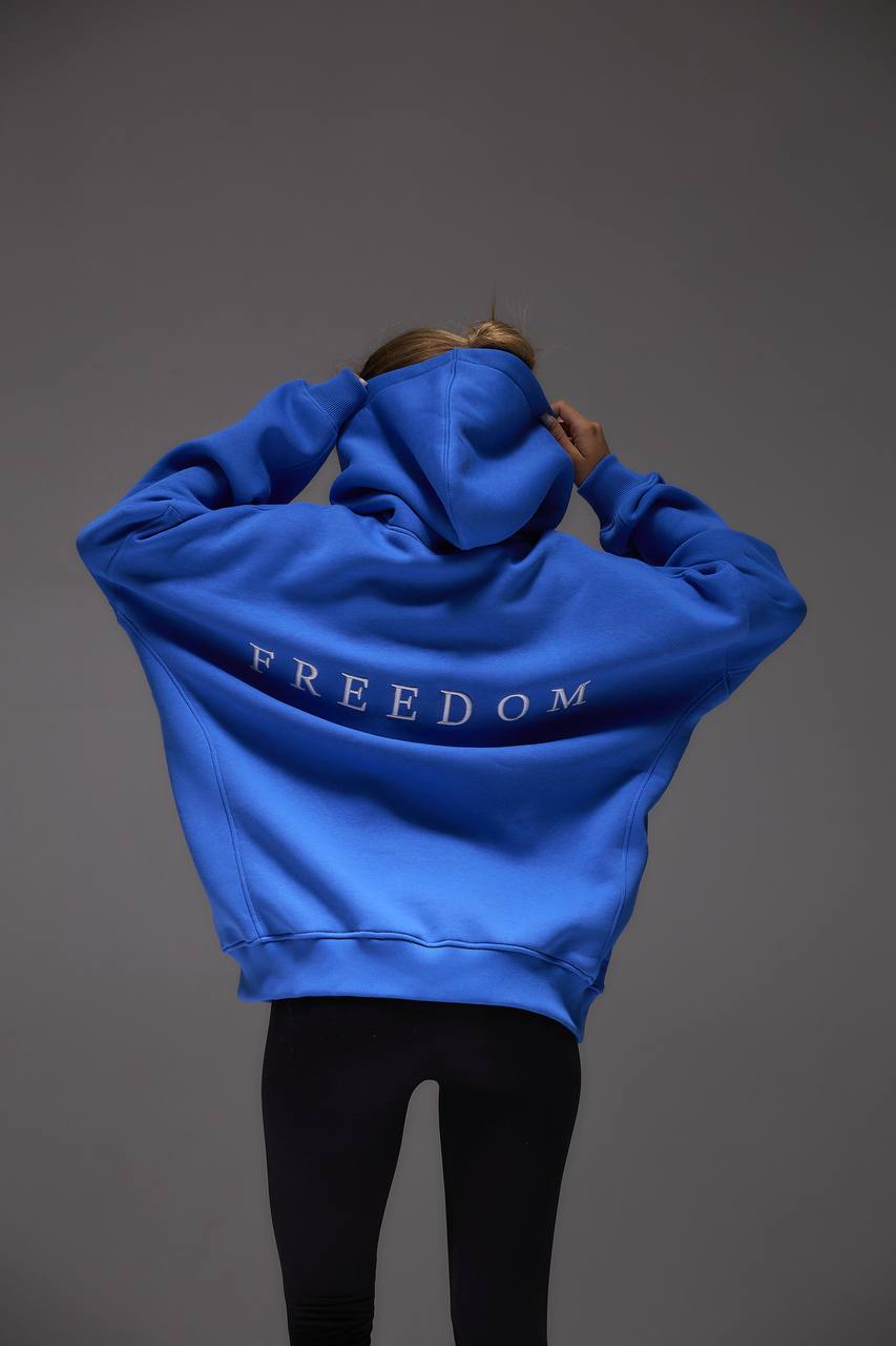 Sudadera con capucha OVERSIZED con bordado 3D "FREEDOM"